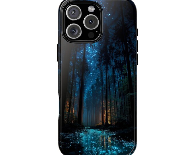 Bioluminescent Stars Night Forest Phone Case: iPhone, Galaxy, Pixel - Lifetime Warranty