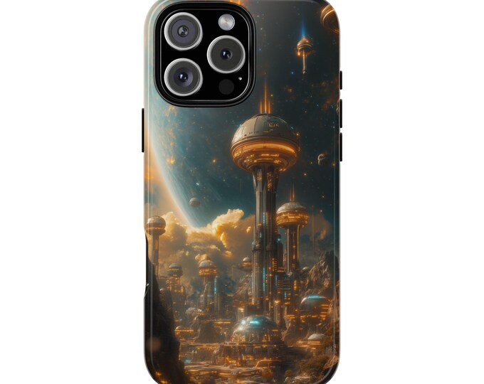 Sci-Fi Habitat Space Colony Distant Starscape Phone Case: iPhone, Galaxy, Pixel - Lifetime Warranty