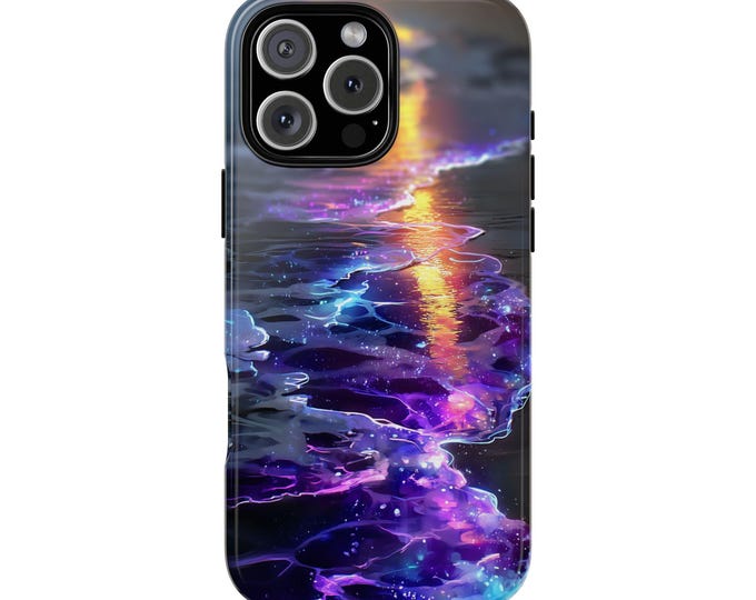 Bioluminescent Purple Blue Ocean Waves Phone Case: iPhone, Galaxy, Pixel - Lifetime Warranty