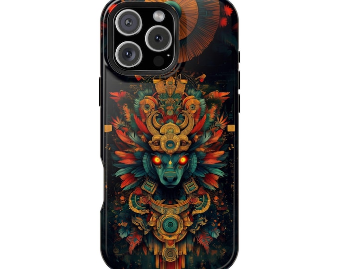 Mythical Aztec Serpent Neon Snake Eyes Phone Case: iPhone, Galaxy, Pixel - Lifetime Warranty