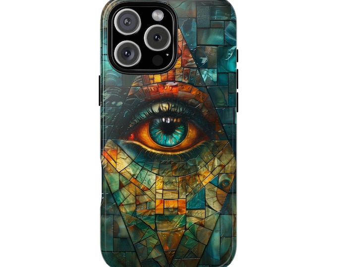 All Seeing Eye Stained Glass Phone Case: iPhone, Galaxy, Pixel - Lifetime Warranty
