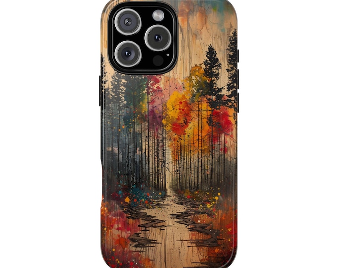 Abstract Forest Tree Fall Painting Phone Case: iPhone, Galaxy, Pixel - Lifetime Warranty