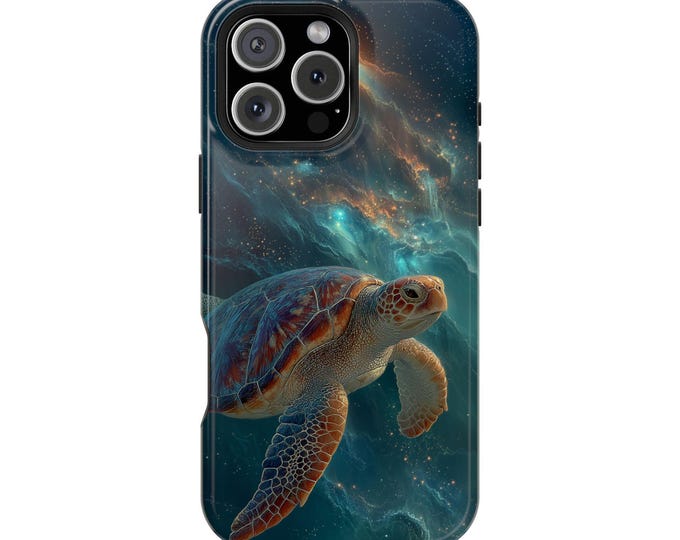 Cosmic Sea Turtle Galactic Current Phone Case: iPhone, Galaxy, Pixel - Lifetime Warranty