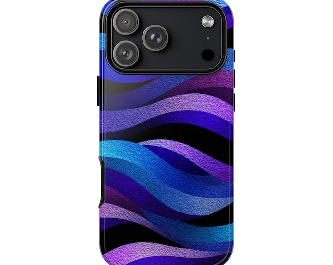 Neon Wave Purple Violet Pattern Phone Case: iPhone, Galaxy, Pixel - Lifetime Warranty