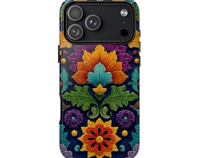 Talavera Ceramic Tile Pattern Phone Case: iPhone, Galaxy, Pixel - Lifetime Warranty