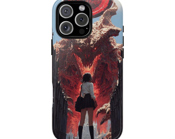 Demon Confrontation School Girl Phone Case: iPhone, Galaxy, Pixel - Lifetime Warranty