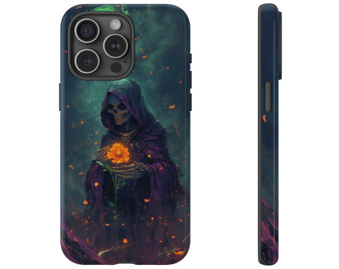 Horror Gothic Skeleton Necromancer Phone Case: iPhone, Galaxy, Pixel - Magsafe Wireless Charging