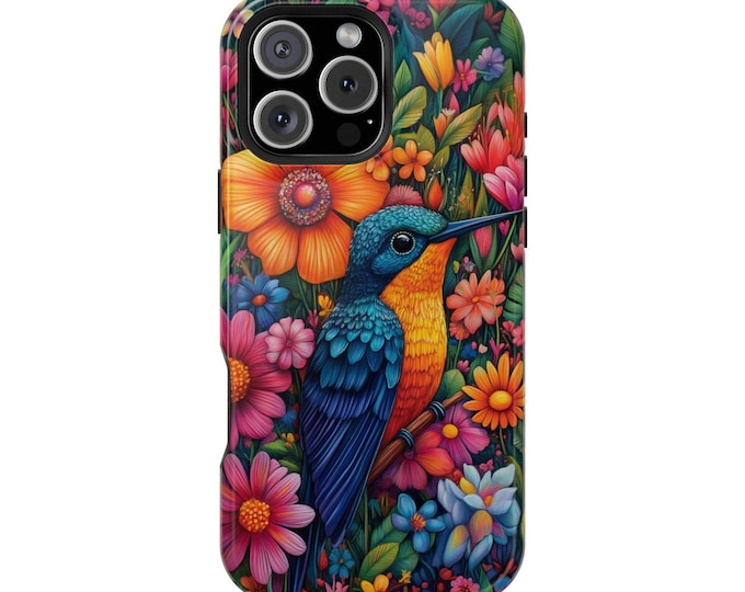 Hummingbird Abstract Bird Floral Phone Case: iPhone, Galaxy, Pixel - Lifetime Warranty
