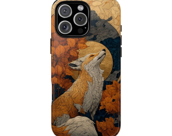 Autumn Fox Spirit Maple Tree Leaf Phone Case: iPhone, Galaxy, Pixel - Lifetime Warranty