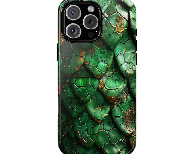 Dragon Scales Thick Armor Green Phone Case: iPhone, Galaxy, Pixel - Lifetime Warranty