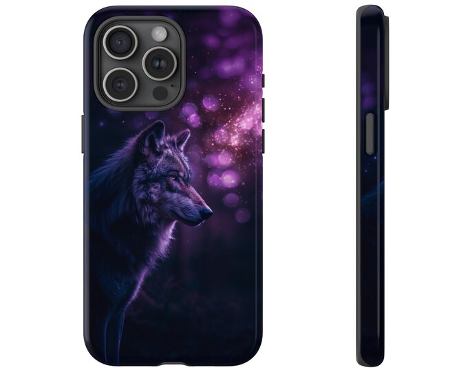 Purple Wolf Majestic Galaxy Mist Phone Case: iPhone, Galaxy, Pixel - Lifetime Warranty