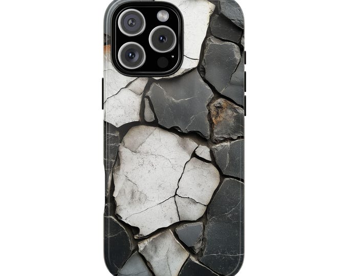 Realistic Gray White Stone Earth Rock Phone Case: iPhone, Galaxy, Pixel - Lifetime Warranty