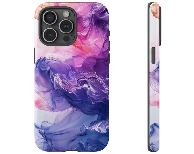 Gradient Purple Abstract Smoke Cover Phone Case: iPhone, Galaxy, Pixel - Lifetime Warranty
