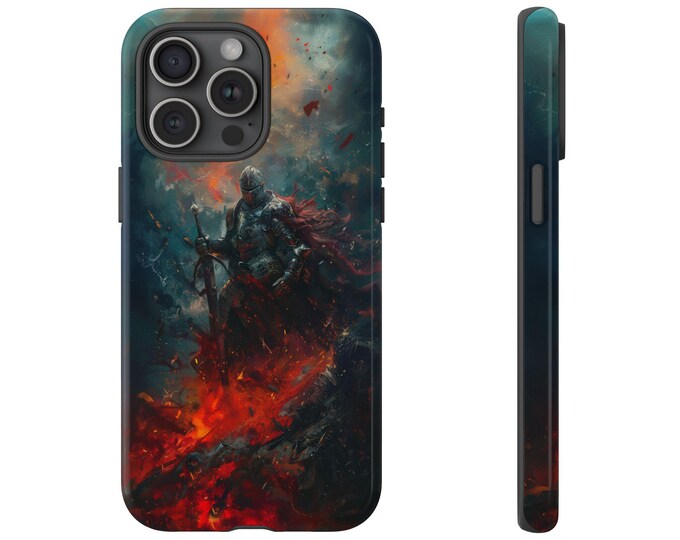 Epic Souls Dark Knight Phone Case: Tough Cover for iPhone (MagSafe Compatible), Samsung Galaxy, Pixel