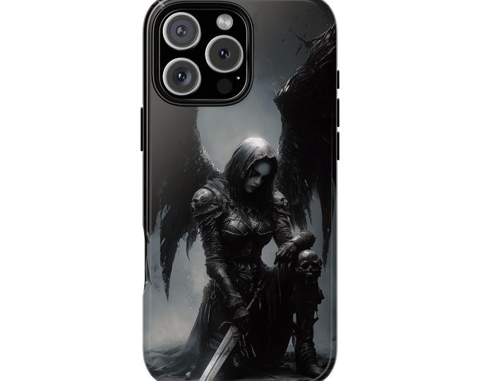 Fallen Dark Knight Girl Angel Wings Phone Case: iPhone, Galaxy, Pixel - Lifetime Warranty