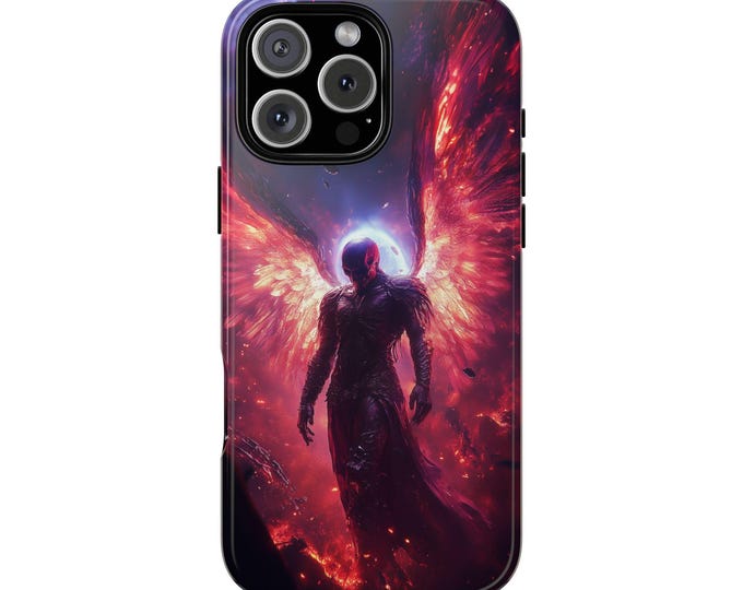 Red Skull Archangel Wings Purple Sky Phone Case: iPhone, Galaxy, Pixel - Lifetime Warranty