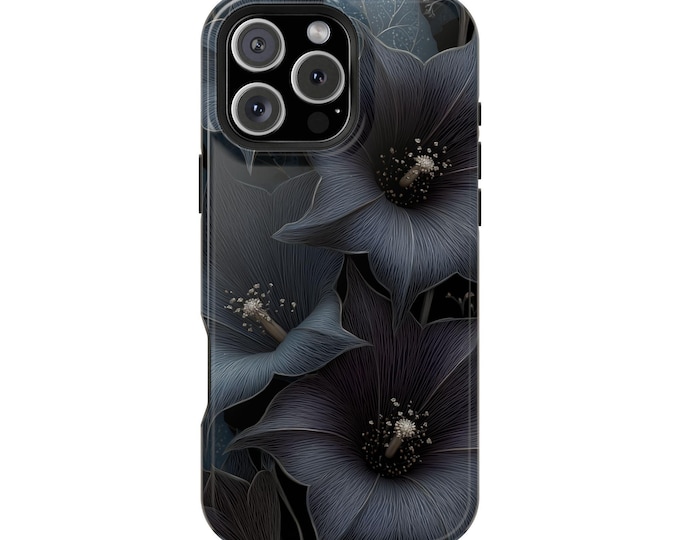 Black Bat Flowers Gothic Elegance Phone Case: iPhone, Galaxy, Pixel - Lifetime Warranty