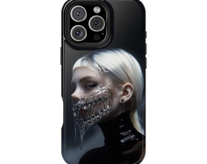 Crystal Glass Jaw Masquerade Gothic Girl Phone Case: iPhone, Galaxy, Pixel - Lifetime Warranty