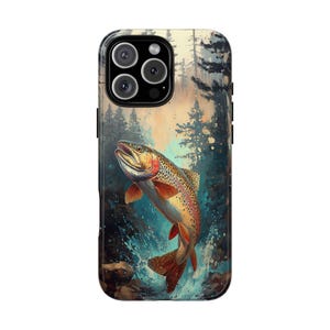 Trout Fish River Wilderness Fishing - Phone Case for iPhone 16 16e 15 14 13 Pro Max | Galaxy S25 S24 | Pixel 9 9a | Wireless Charging