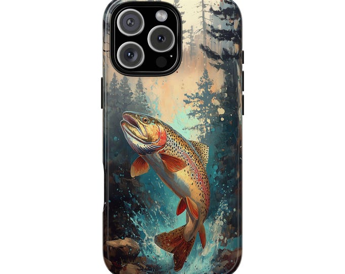 Trout Fish River Wilderness Fishing Phone Case: iPhone, Galaxy, Pixel - Lifetime Warranty
