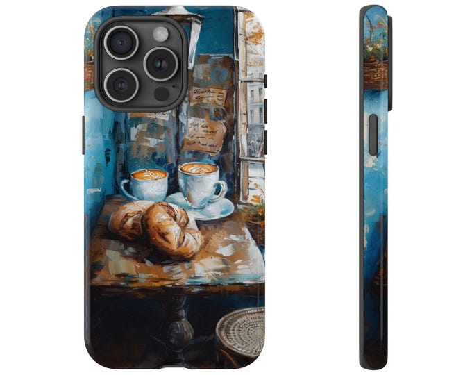 Coffee and Bread Cafe Shop Phone Case: iPhone, Galaxy, Pixel - Lifetime Warranty