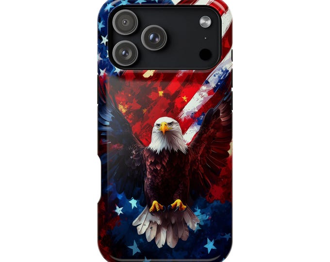 Eagle USA Patriot American Flag Phone Case: iPhone, Galaxy, Pixel - Lifetime Warranty