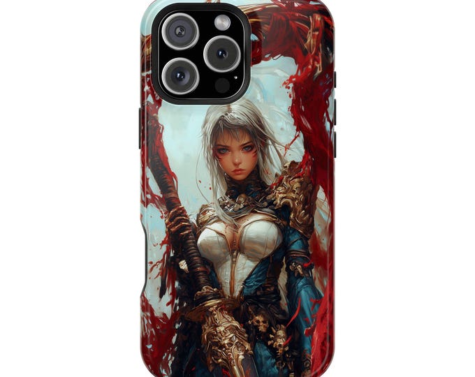 Warrior Girl Battle Dark Fantasy Sword Phone Case: iPhone, Galaxy, Pixel - Lifetime Warranty