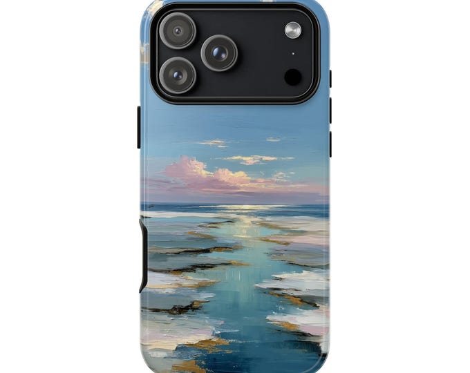 Whispering Sea Horizon Cream Pastel Beach Phone Case: iPhone, Galaxy, Pixel - Lifetime Warranty