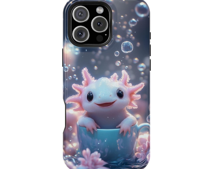 Adorable Axolotl Tea Party Dreams Phone Case: iPhone, Galaxy, Pixel - Lifetime Warranty
