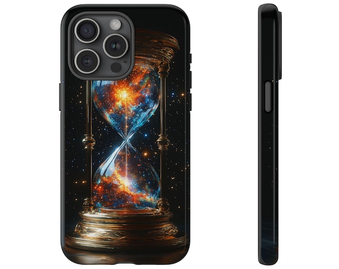 Galaxy Hourglass Phone Case, Cosmos Space Universe Cover, Abstract Time Hour Glass Design - Premium UV Print Tough Cover Protector Case