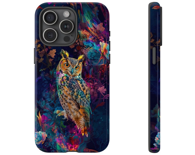 Ethereal Owl Abstract Colorful Art Phone Case: iPhone, Galaxy, Pixel - Lifetime Warranty