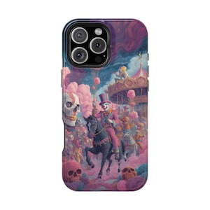 Undead Dark Carnival Scary Skull Clowns Phone Case: iPhone, Galaxy, Pixel - MagSafe Compatible