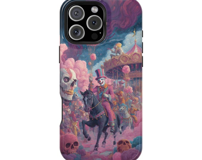 Undead Dark Carnival Scary Skull Clowns Phone Case: iPhone, Galaxy, Pixel - Lifetime Warranty
