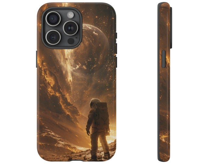 Astronaut Space Explorer Planets Phone Case: iPhone, Galaxy, Pixel - Lifetime Warranty