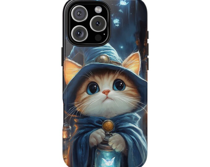 Mystic Tabby Wizard Cat Fairy Bottle Phone Case: iPhone, Galaxy, Pixel - Lifetime Warranty