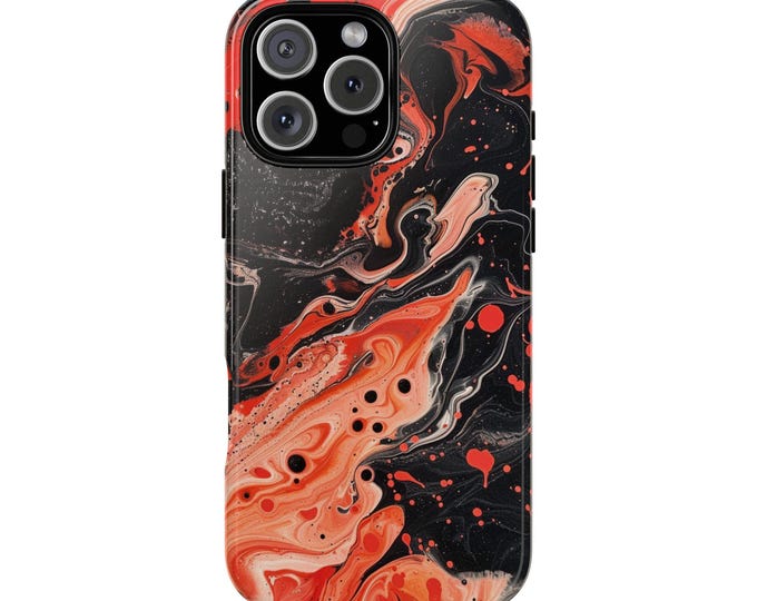 Molten Lava Black Hydro Dipped Liquid Phone Case: iPhone, Galaxy, Pixel - Lifetime Warranty