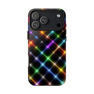 Neon Rainbow Synth Pulse Grid Phone Case: iPhone | Samsung Galaxy | Google Pixel
