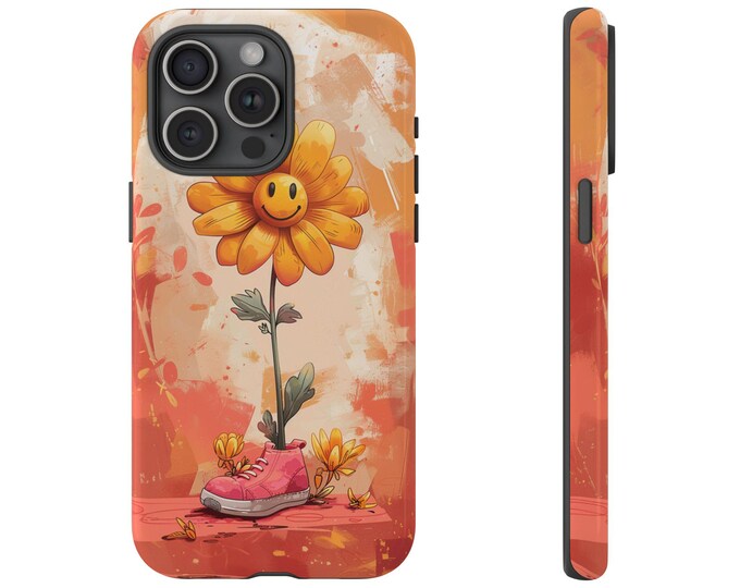 Sunflower Walking Pink Shoe Flower Phone Case: iPhone, Galaxy, Pixel - Lifetime Warranty