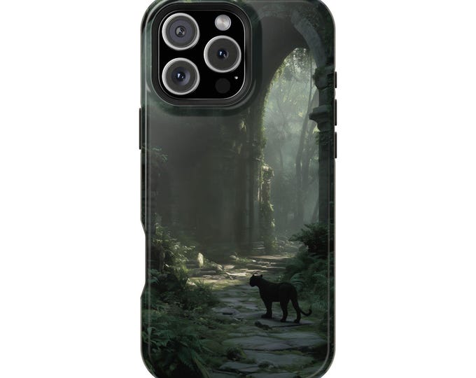 Panther Prowling Ancient Jungle Ruins Phone Case: iPhone, Galaxy, Pixel - Lifetime Warranty