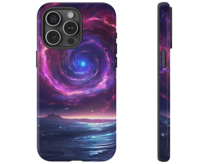 Purple Galaxy Wormhole Space Outer Planets Phone Case: iPhone, Galaxy, Pixel - Lifetime Warranty