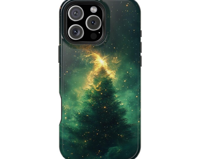 Christmas Tree Green Nebula Cosmos Galaxy Phone Case: iPhone, Galaxy, Pixel - Lifetime Warranty