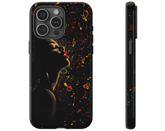 Jazz Symphony Woman Music Notes Phone Case: iPhone, Galaxy, Pixel - Lifetime Warranty