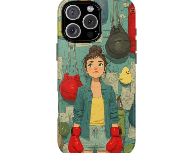 Girl Boxing Training Punching Gloves Practice Phone Case: iPhone, Galaxy, Pixel - MagSafe Compatible