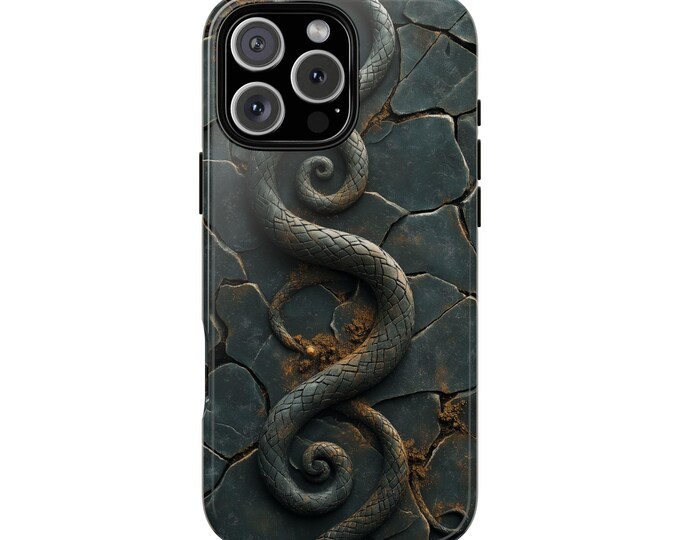 Viking Serpent Carving Rune Stone Slab Phone Case: iPhone, Galaxy, Pixel - Lifetime Warranty