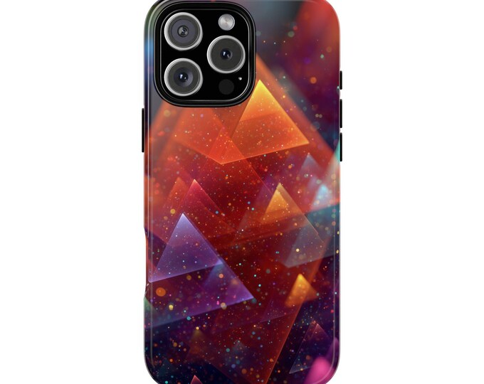 Triangles Colorful Prism Orange Teal Phone Case: iPhone, Galaxy, Pixel - Lifetime Warranty