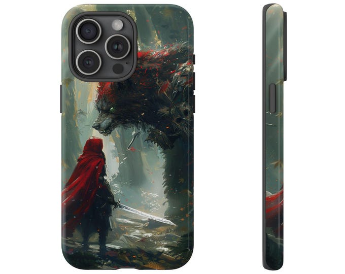 Red Warrior Bear Guard Epic Scene Phone Case: iPhone, Galaxy, Pixel - Lifetime Warranty