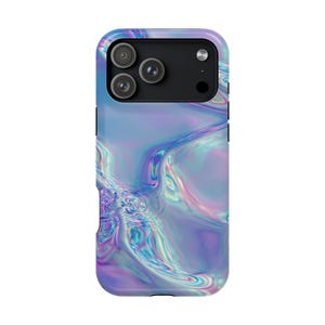 Iridescent Aether Glass Pastel Liquid Teal Case • Lifetime Warranty