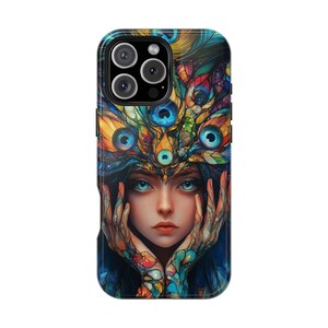 Mystic Peacock Feathers Girl Custom Cover Phone Case for iPhone | Samsung Galaxy | Google Pixel - Lifetime Warranty