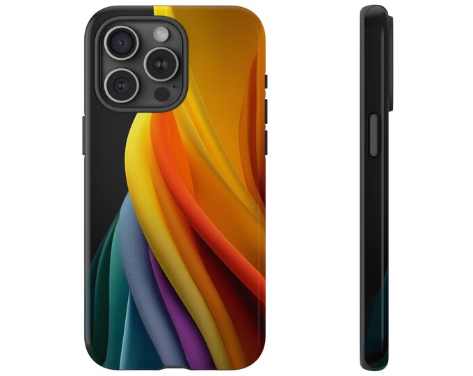 Spectral Waves Radiant Color Fluid Motion Colorful Phone Case: iPhone, Galaxy, Pixel - Lifetime Warranty