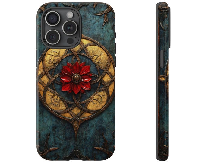 Celtic Knots Case, Symbolic Knotwork Runic Cover, Rune Blue Ancient Design - Tough Phone Case for iPhone, Samsung Galaxy, Pixel